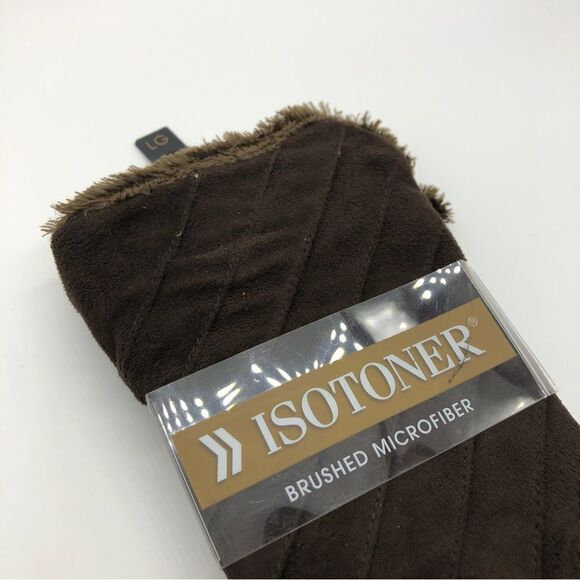 Isotoner Brushed Microfiber Gloves Brown Womens Large NWT - Picture 3 of 8